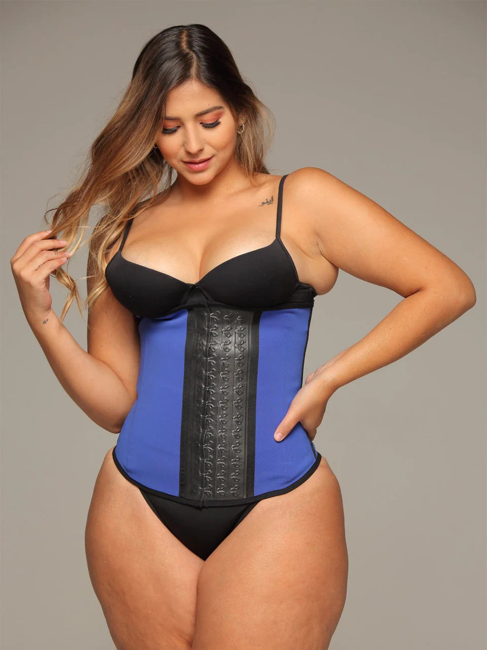 9 Steel Boned  Waist Trainer with Latex Hook Closures