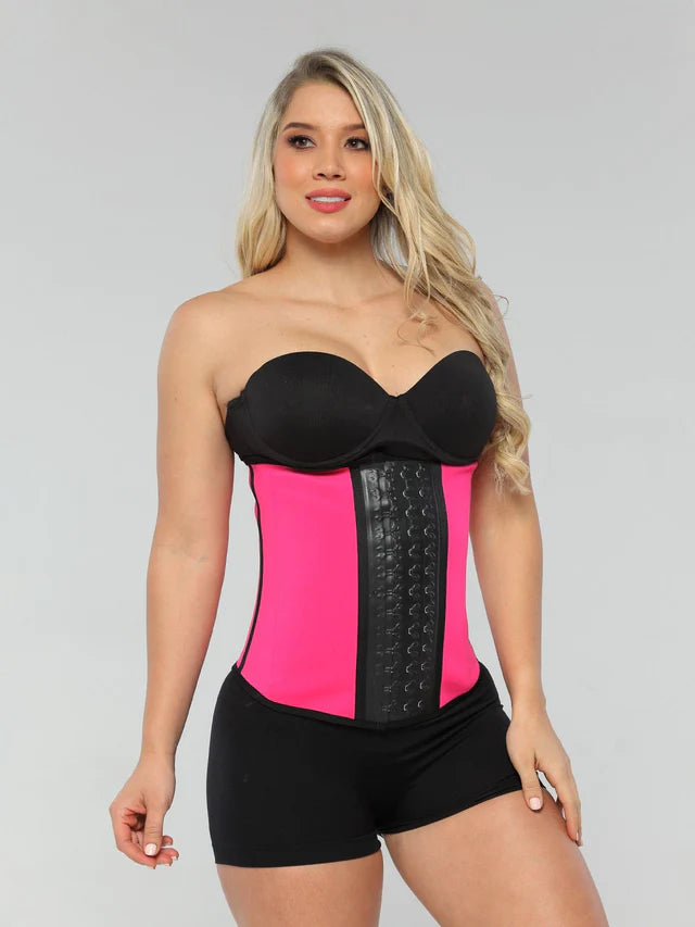 9 Steel Boned Waist Trainer with Latex Hook Closures