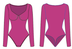 Seamless Long Sleeve Chest Support Tummy Control Thong Bodysuit