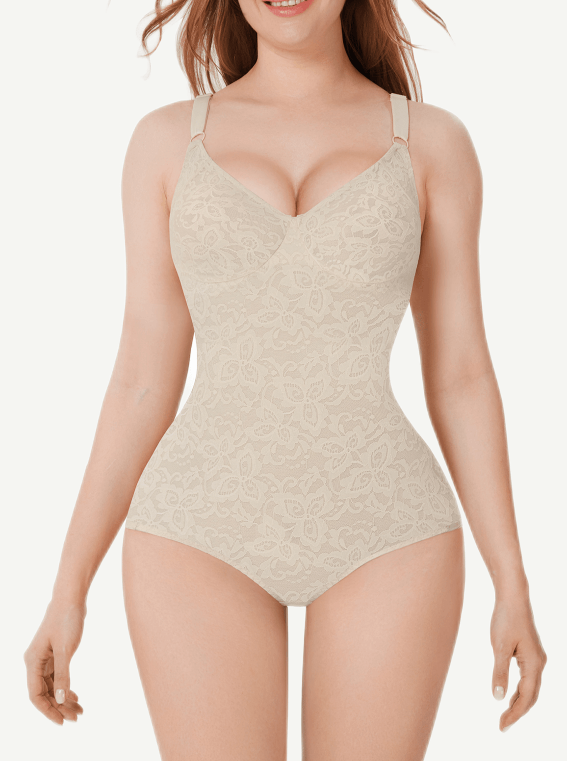 Wholesale One-piece V-neck Lace Bodysuit Abdominal Shaping