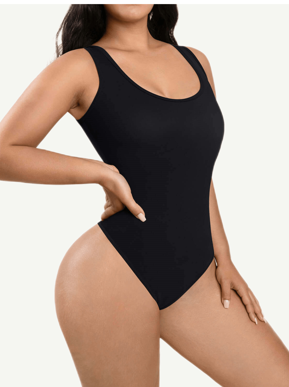 Outside Wearing Tank Top Thong Bodysuit Belly Control – ShapeLounge