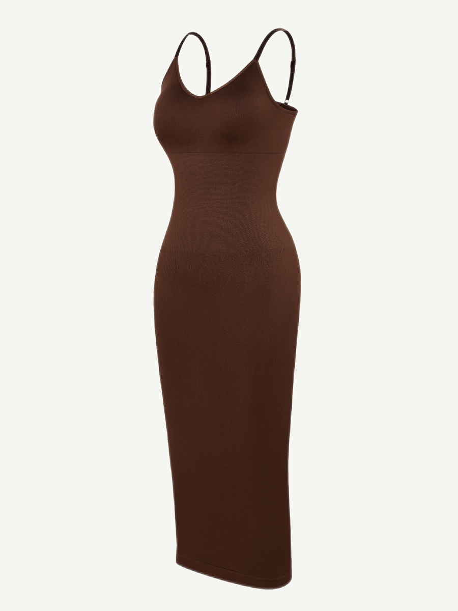 Wholesale Seamless Spaghetti Strap V-neck Maxi Shaper Dress