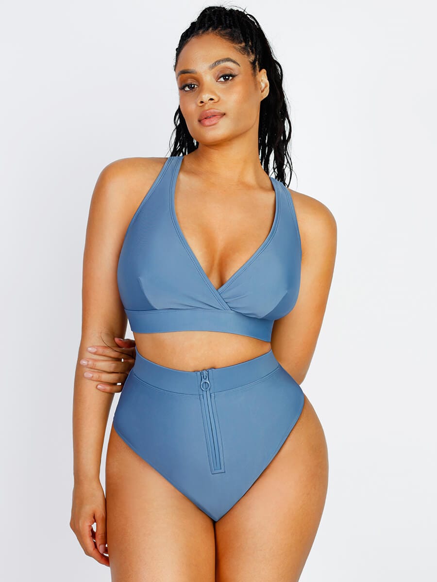 Wholesale Zip Front Bikini Tummy control Bottom