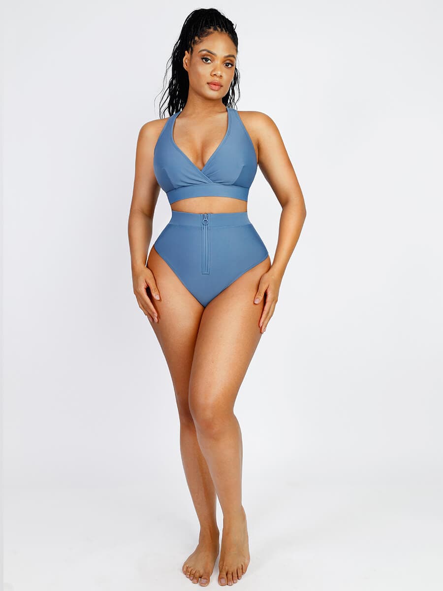 Wholesale Zip Front Bikini Tummy control Bottom