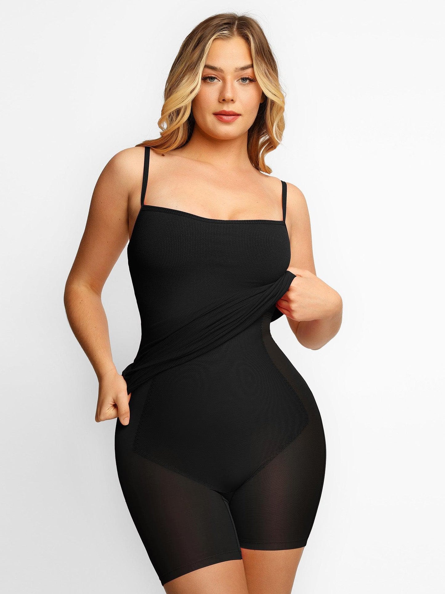 Built-In Shapewear Slip Midi Lounge Dress