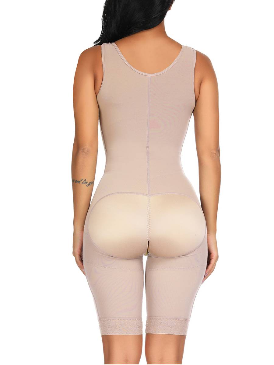 Wholesale Ultimate Stretch Nude Hooks Crotchless Unpadded Big Size Fajas Bodysuit