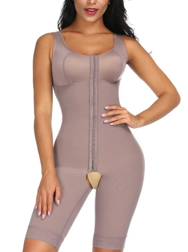 Wholesale Ultimate Stretch Nude Hooks Crotchless Unpadded Big Size Fajas Bodysuit