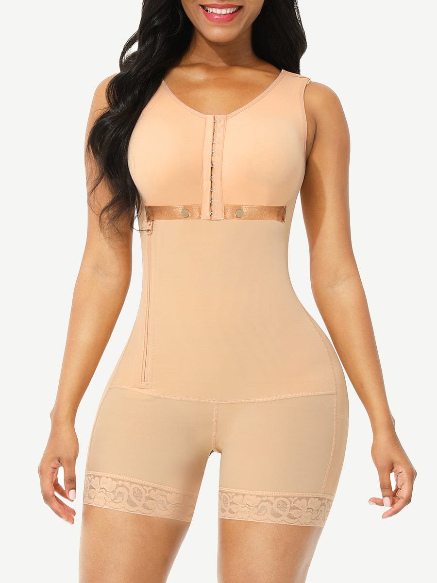 Wholesale Full Body Shaper Glue Zipper Open Crotch Lace Firm Foundations