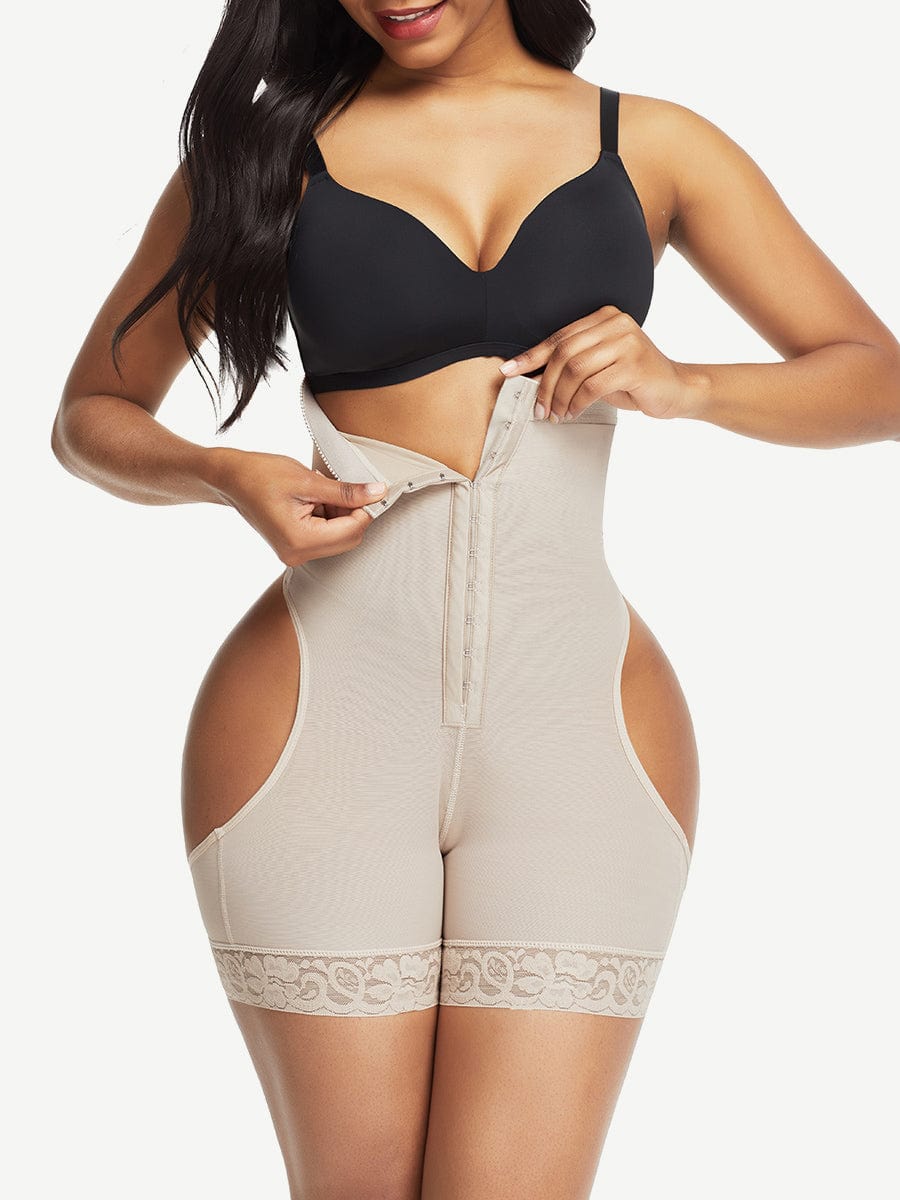 Wholesale Flawlessly High Waist Open Butt Shapewear Shorts Stretchy