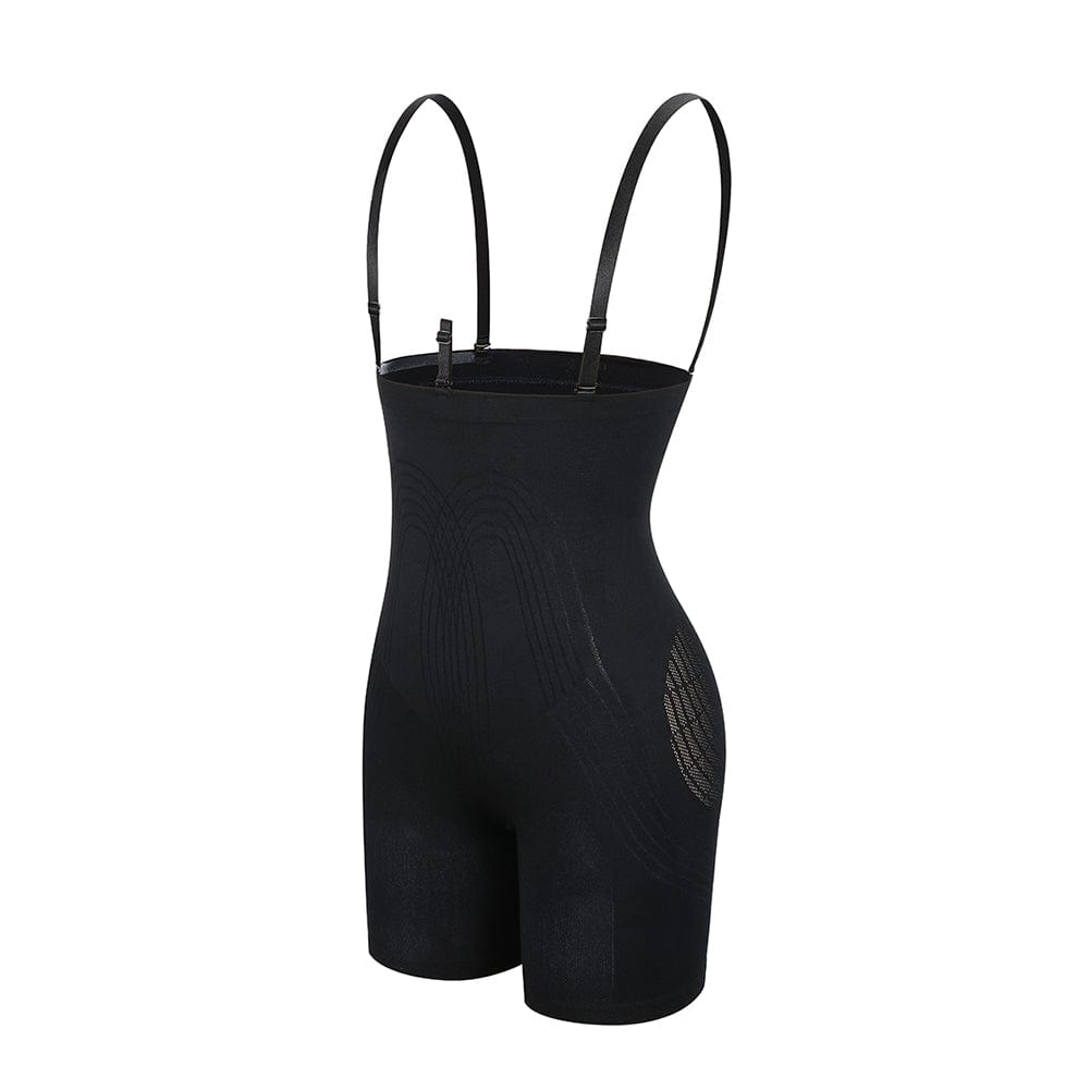 Wholesale Strengthen Black High Waisted Shapewear With Bra Clips Tight Fit