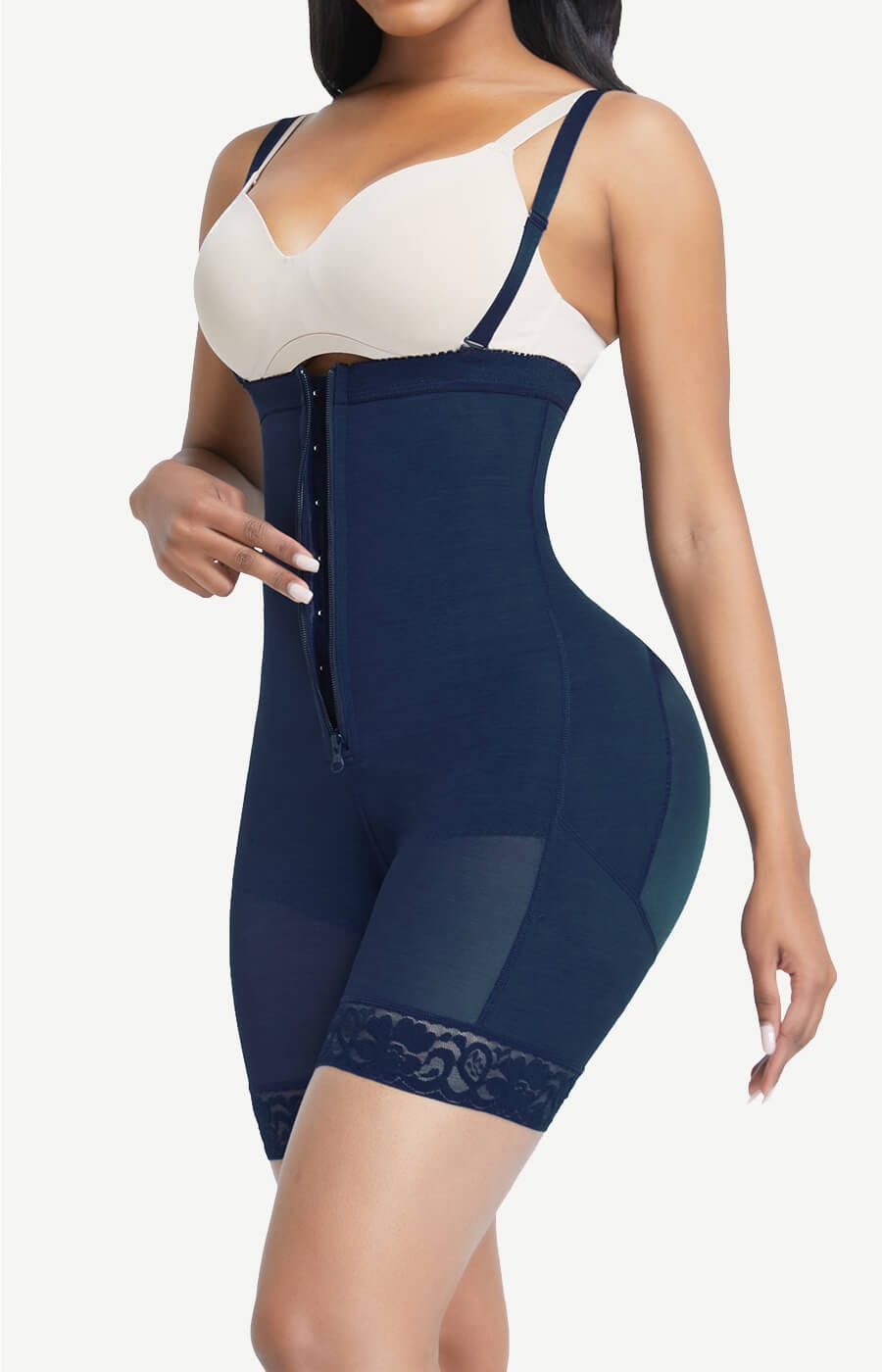 Wholesale Detachable Straps Full Body Shaper Zipper Fajas Abdominal Control