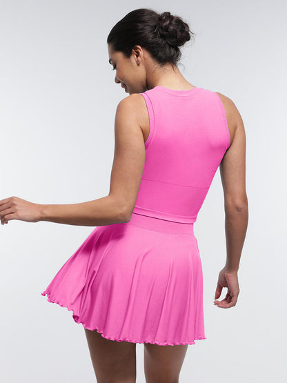 Supportive Seamless Sports Top with Built-in Bra & Removable Cups