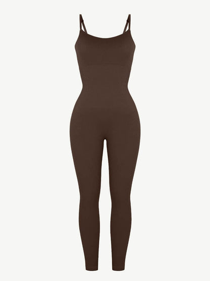 High Stretchy Seamless Sling Tummy Control Jumpsuit Removable cup pads
