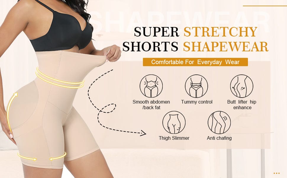 Wholesale High Waisted Slimming Belly Shaper Shorts Butt Lifter With 2 Steel Bones