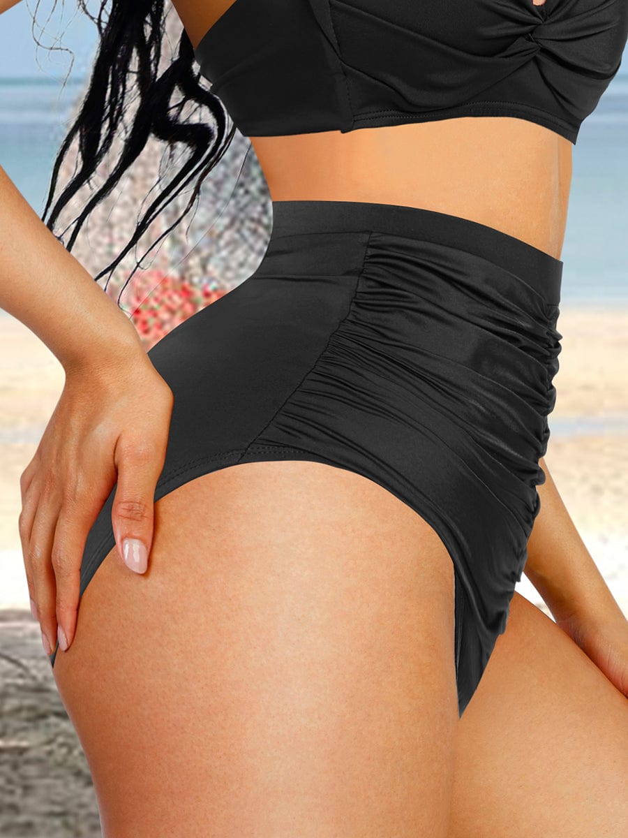 Wholesale High Waist Abdominal Pleating Swimming Pants