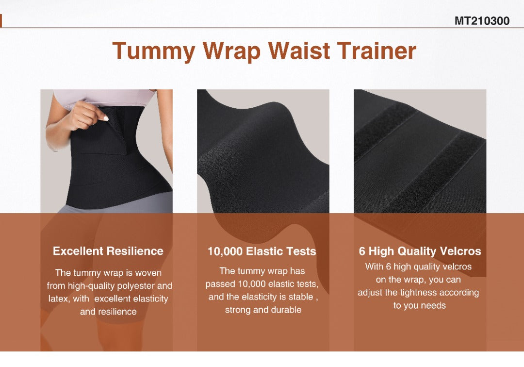 Latex Belly Wrap Compression Band in Black