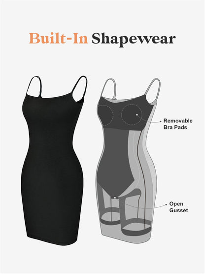 Built-In Shapewear Slip Mini Lounge Dress