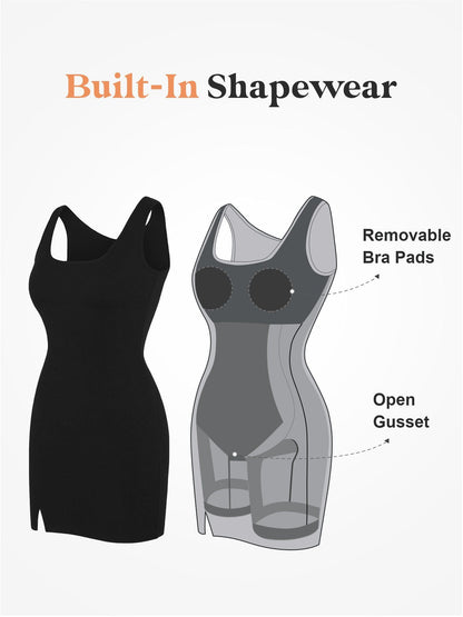 Built-In Shapewear Wide Straps Mini Lounge Dress